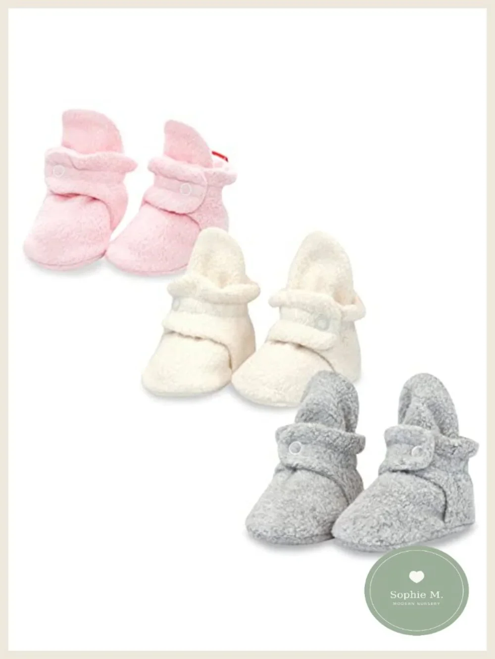 Zutano Unisex Baby Fleece Booties with Organic Cotton Lining, Soft Sole